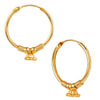 18K Gold Traditional Hoop  Earrings with Pearls (SJ_1486)
