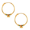 18K Gold Traditional Hoop  Earrings with Pearls (SJ_1487)