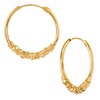 18K Gold Traditional Hoop  Earrings with Pearls (SJ_1488)