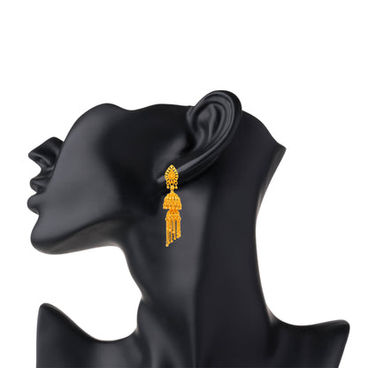 24K Gold Plated Two Layered Traditional Designer Jhumka Earrings for Women  (SJ_1501)