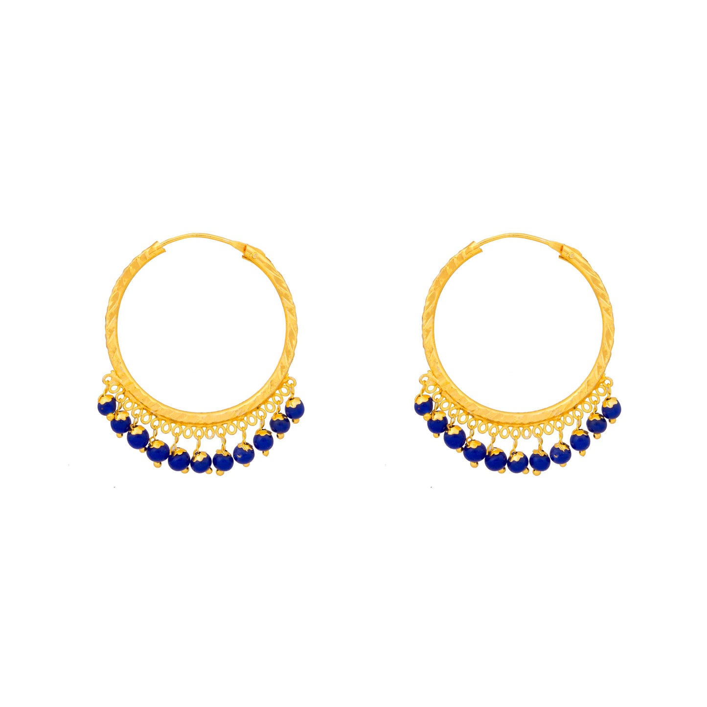 Shining Jewel Gold Plated Traditional Bali Stud Hoop Earrings for Women (SJ_1529)