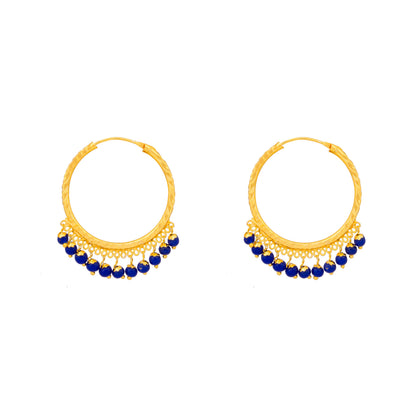Shining Jewel Gold Plated Traditional Bali Stud Hoop Earrings for Women (SJ_1529)
