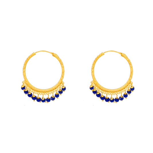 Shining Jewel Gold Plated Traditional Bali Stud Hoop Earrings for Women (SJ_1529)