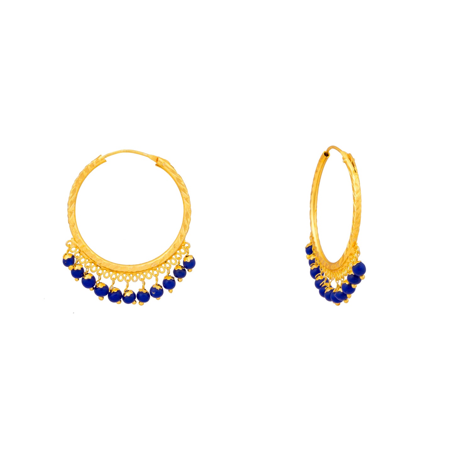 Shining Jewel Gold Plated Traditional Bali Stud Hoop Earrings for Women (SJ_1529)
