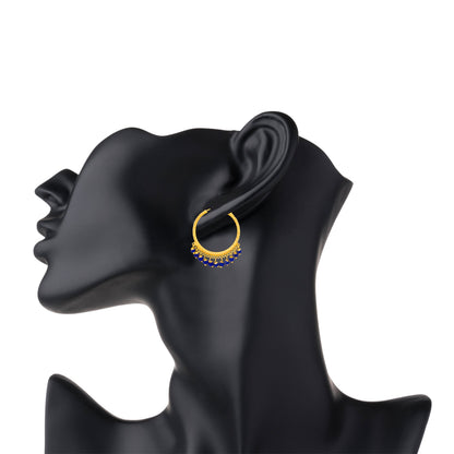 Shining Jewel Gold Plated Traditional Bali Stud Hoop Earrings for Women (SJ_1529)