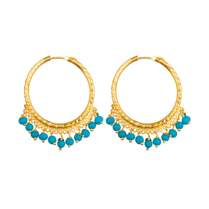 Shining Jewel Gold Plated Traditional Bali Stud Hoop Earrings for Women (SJ_1530)
