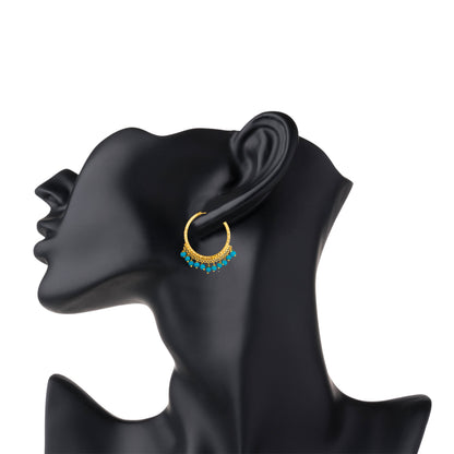 Shining Jewel Gold Plated Traditional Bali Stud Hoop Earrings for Women (SJ_1530)