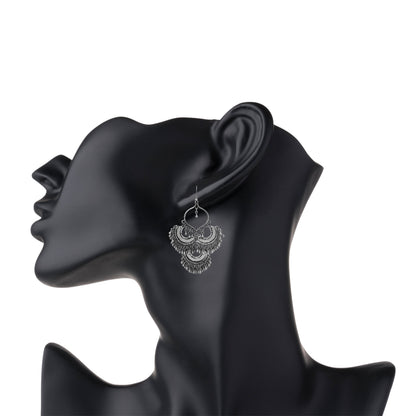 Shining Jewel Oxidised Silver Plated Antique Afghani Chandbali Earring for Women (SJ_1534)