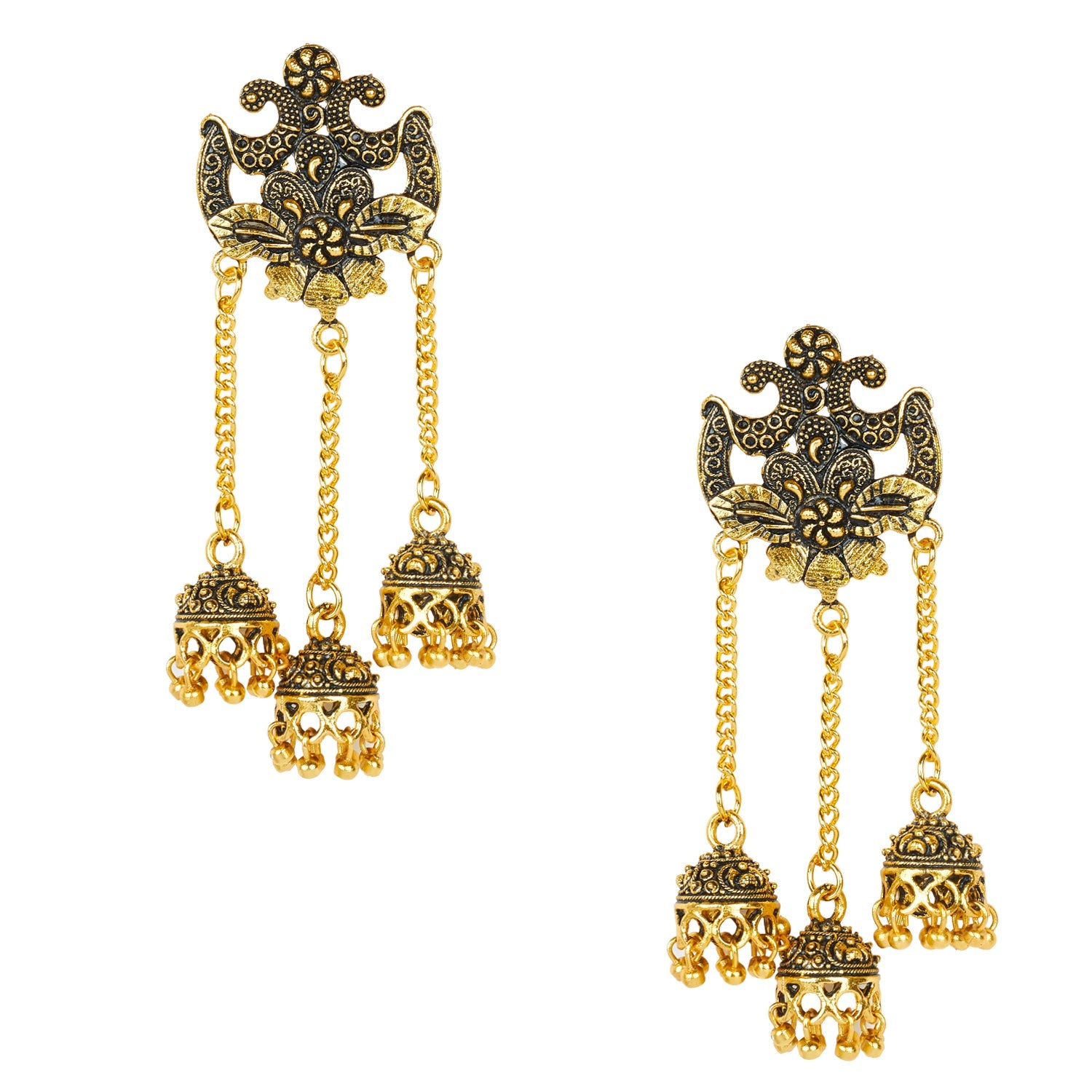 Gagini Antique Jhumka Earrings | Gold fashion necklace, Gold bride jewelry, Jhumka  earrings