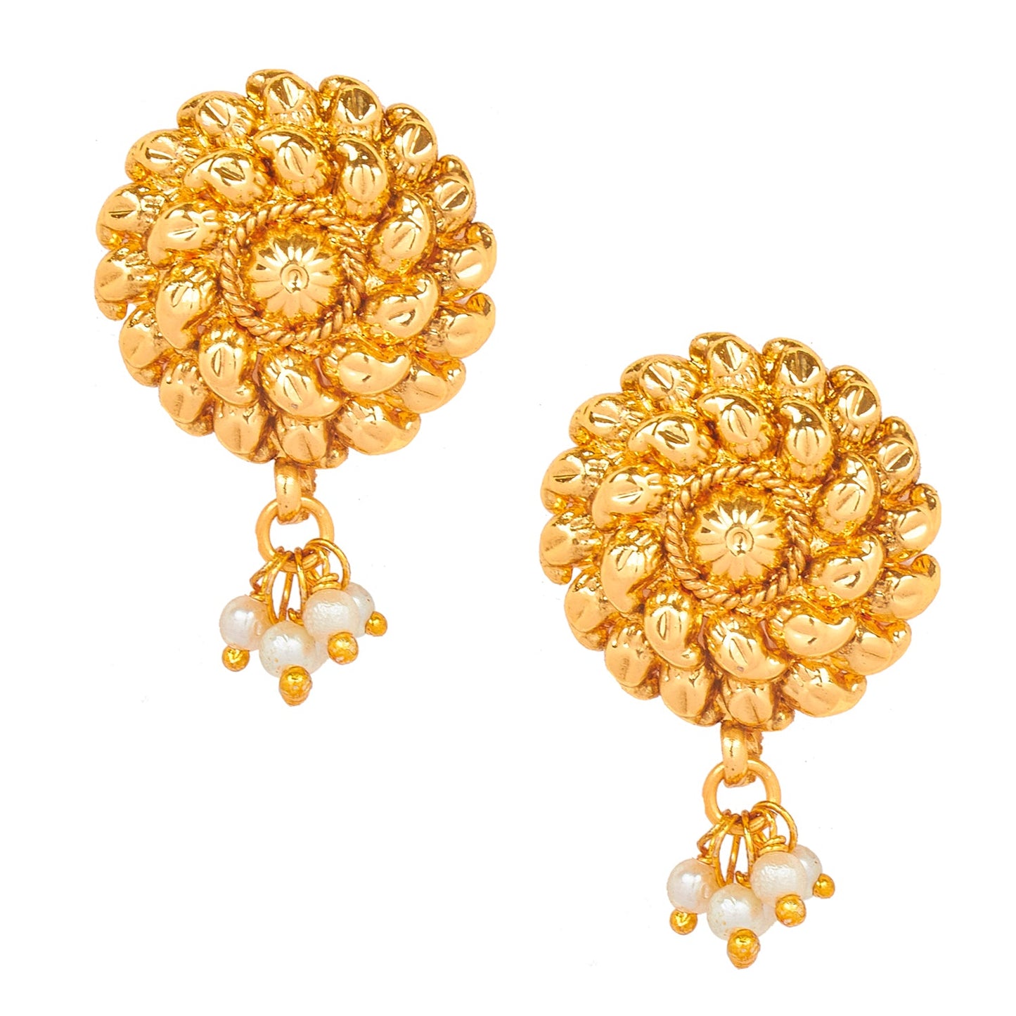 Shining Jewel Traditional Indian Ethnic Bridal Designer Gold Studs for Women (SJ_1540)