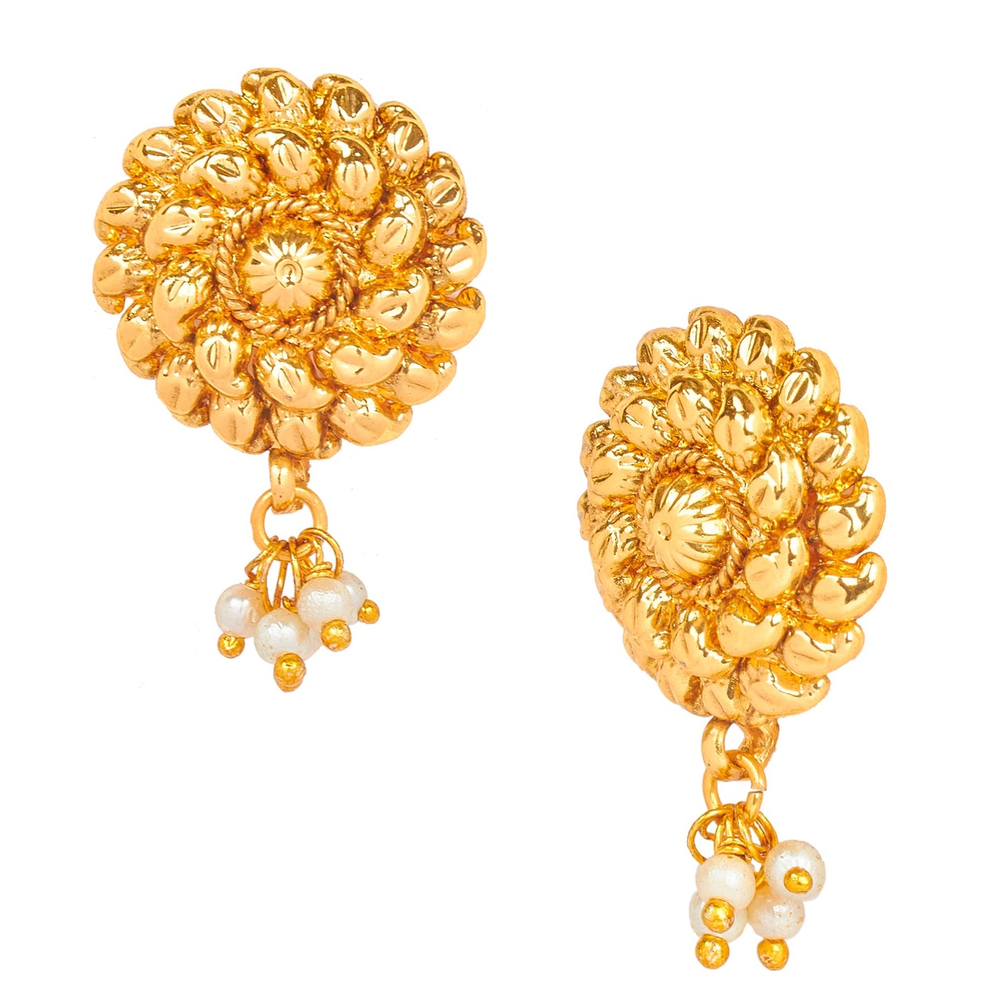 Shining Jewel Traditional Indian Ethnic Bridal Designer Gold Studs for Women (SJ_1540)