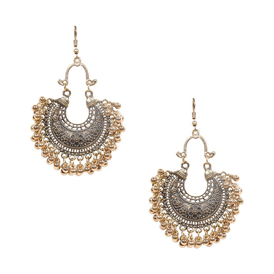 Shining Jewel Antique Gold Stylish Designer Afghani Chandbali Earrings for Women (SJ_1541)