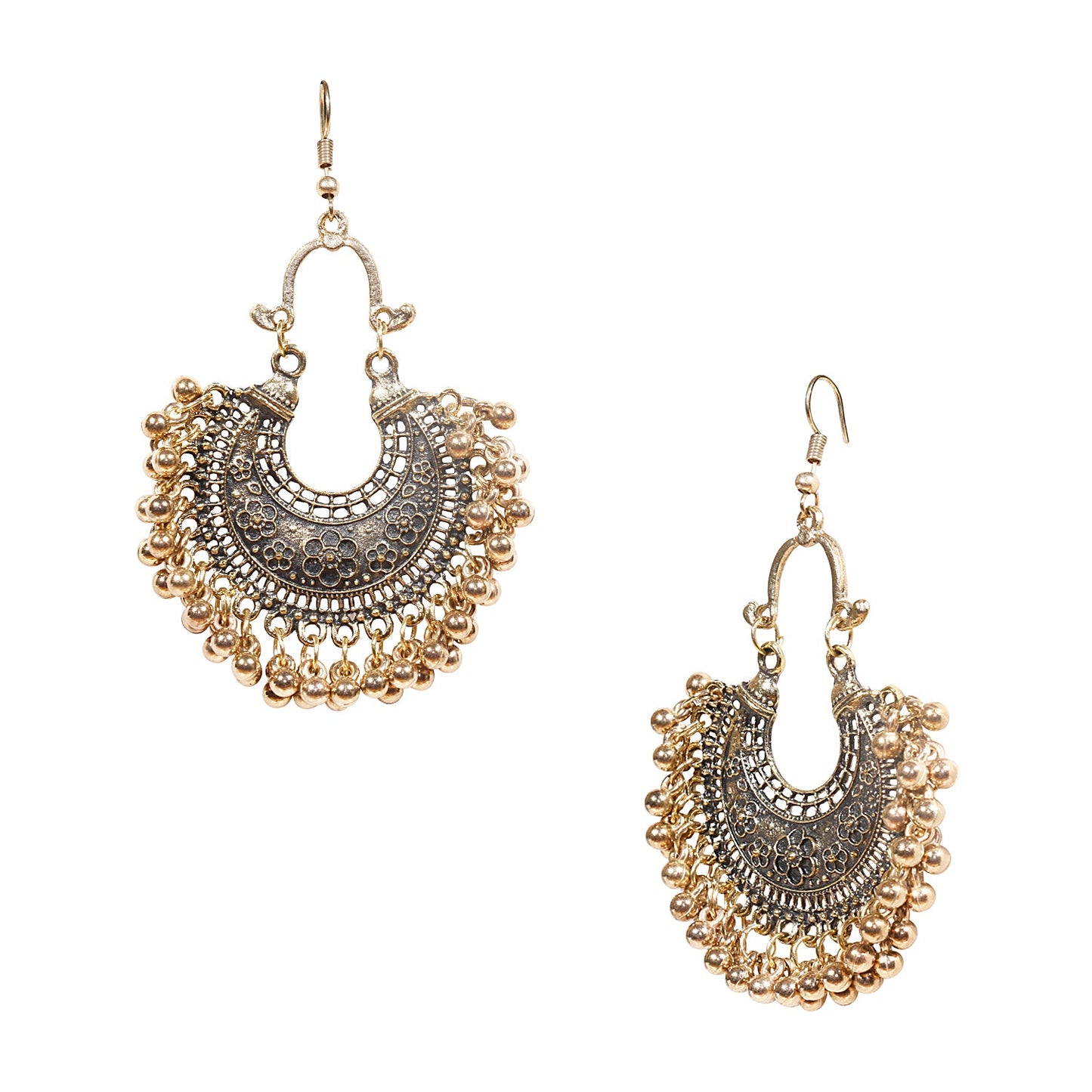 Shining Jewel Antique Gold Stylish Designer Afghani Chandbali Earrings for Women (SJ_1541)