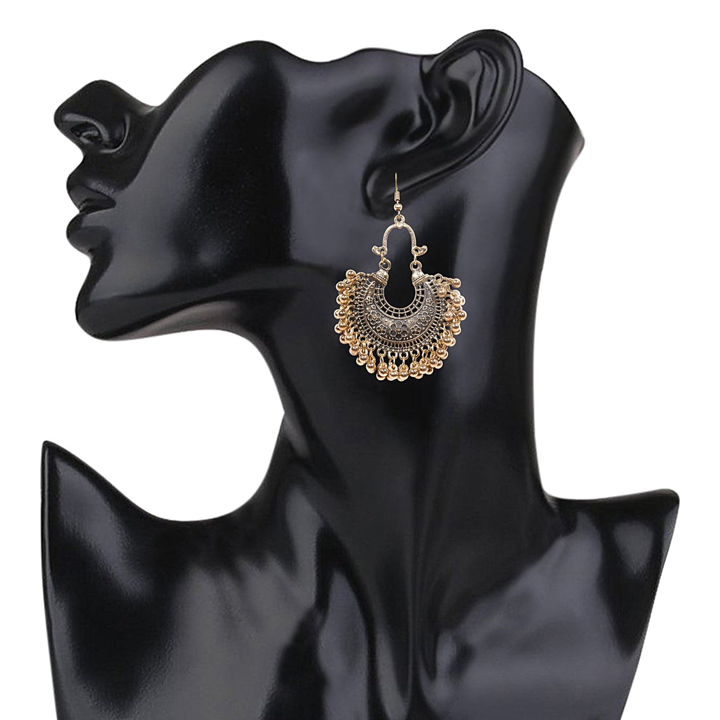 Shining Jewel Antique Gold Stylish Designer Afghani Chandbali Earrings for Women (SJ_1541)