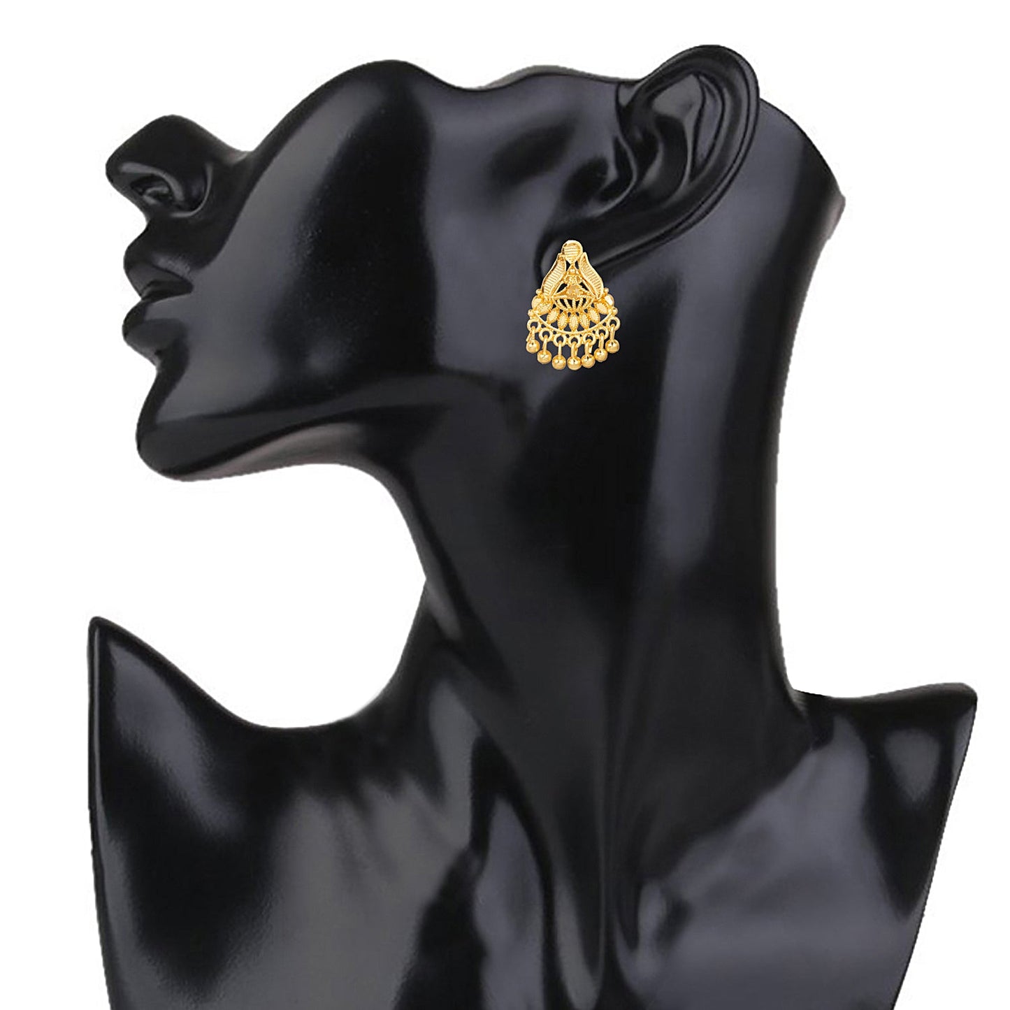 Shining Jewel Traditional Indain Ethnic Bridal Plain Gold Studs for Women (SJ_1544)