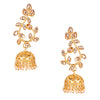 24K Gold Plated Traditional Designer Ethnic Jhumka With CZ, LCT Crystals,Kundan & Pearls Earrings for Women  (SJ_1551)