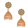 24K Gold Plated Traditional Designer Ethnic Jhumka With CZ, LCT Crystals,Kundan & Pearls Earrings for Women  (SJ_1553)