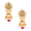 24K Gold Plated Traditional Designer Ethnic Jhumka With CZ, LCT Crystals,Kundan & Pearls Earrings for Women  (SJ_1556)