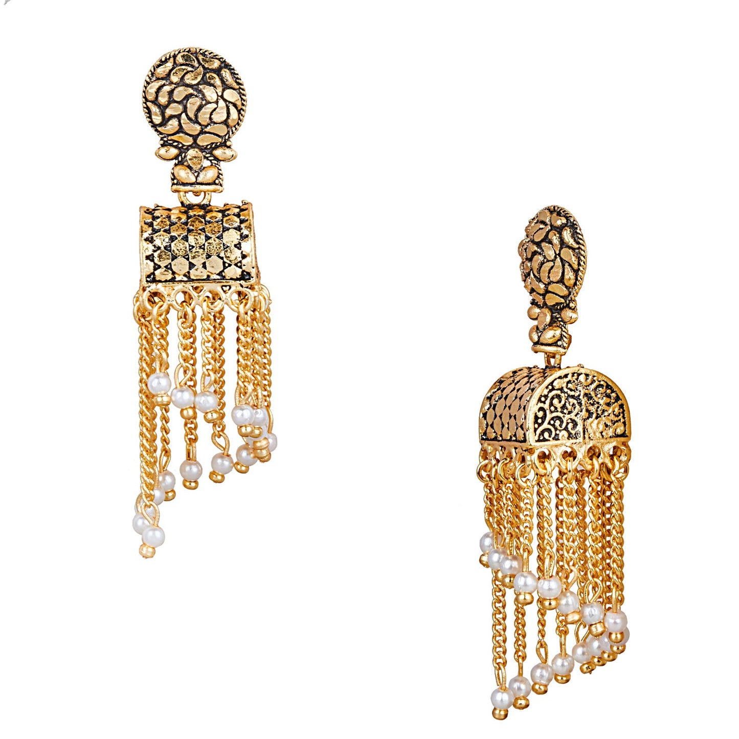 Traditional Gold Designer Jhumki Earrings (SJ_1561)