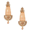 Traditional Hyderabadi Chandbali Earring With Champagne Crystals And Pearls (SJ_1562)