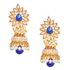24K Gold Plated Traditional Designer Ethnic Jhumka With CZ, LCT Crystals,Kundan & Pearls Earrings for Women  (SJ_1563)