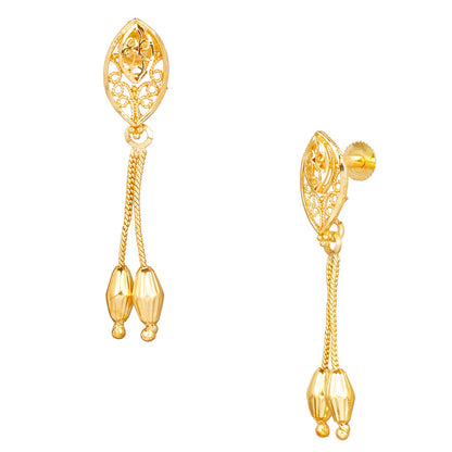 24K  Traditional Indain Ethnic Bridal Plain Gold Studs for Women (SJ_1565)