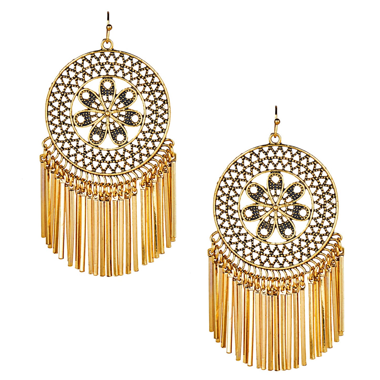 Shining Jewel Antique Gold Stylish Designer Afghani Chandbali Earrings for Women (SJ_1575)