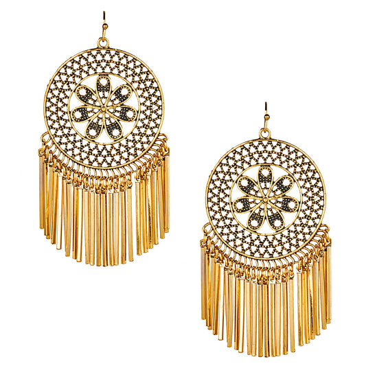 Shining Jewel Antique Gold Stylish Designer Afghani Chandbali Earrings for Women (SJ_1575)