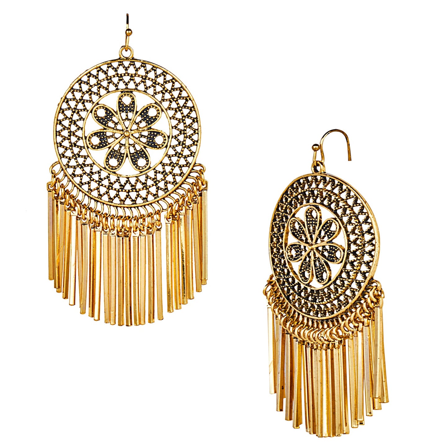 Shining Jewel Antique Gold Stylish Designer Afghani Chandbali Earrings for Women (SJ_1575)