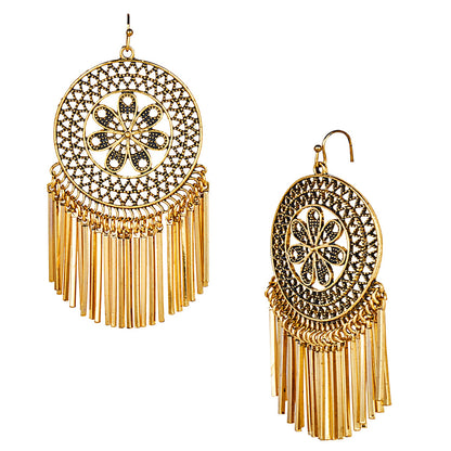 Shining Jewel Antique Gold Stylish Designer Afghani Chandbali Earrings for Women (SJ_1575)