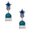 Antique Silver Oxidised Stylish Designer Drop Earrings for Women (SJ_1577)