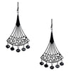 Black Metal Silver Oxidised Stylish Designer Party Drop Chandelier Earrings for Girls and Women (SJ_1594)