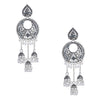 Antique Silver Oxidised Stylish Designer Tassel Afghani Chandbali Earrings for Women (SJ_1617)