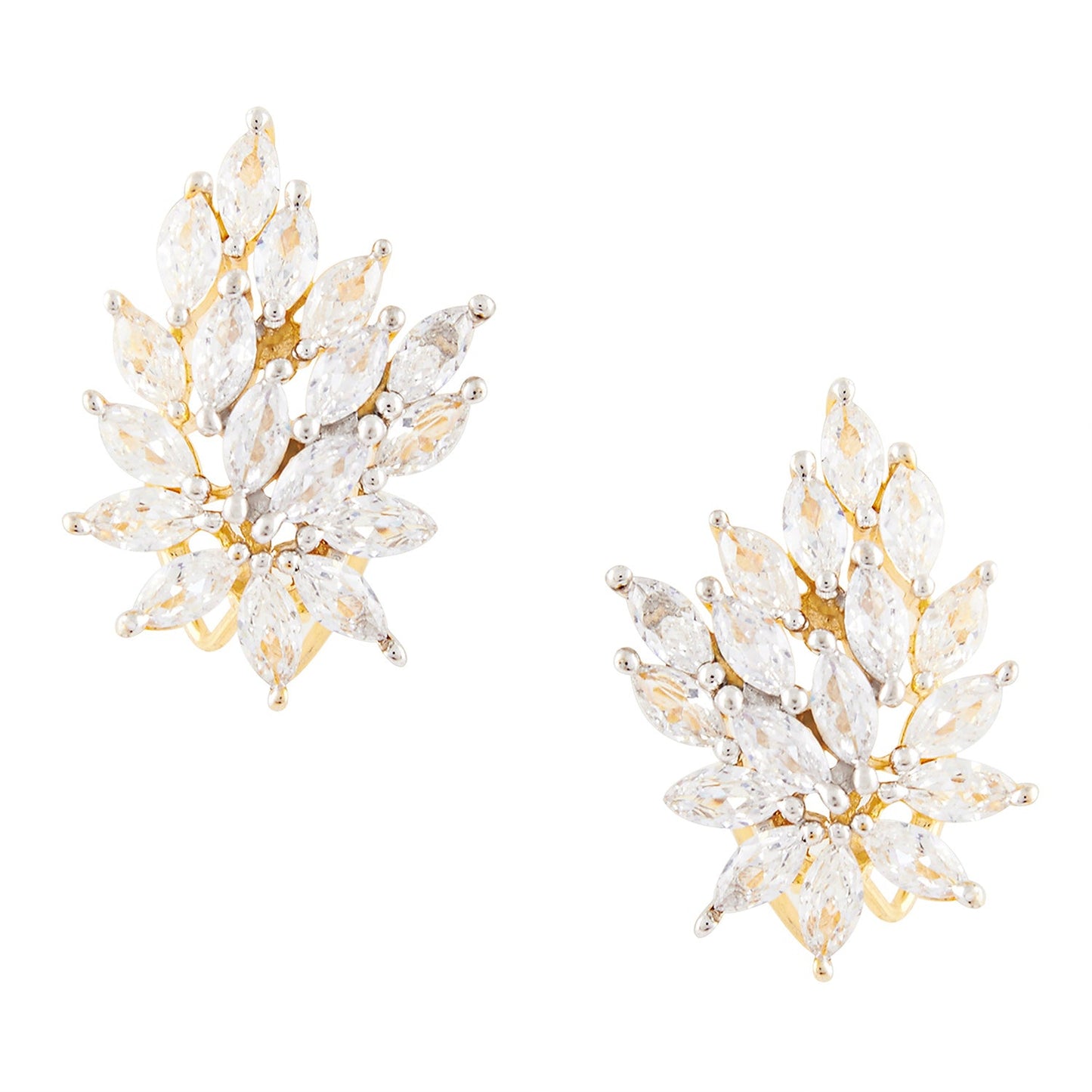 Traditional Gold White Diamond Earring (SJ_161)