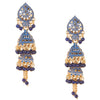 18K Gold Antque Bollywood  Designer Enthnic Double Layer Jhumka Earrings for Women (SJ_1626)