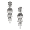 925 Silver Antque Bollywood  Designer Enthnic Triple Layer Jhumka Earrings for Women (SJ_1631)