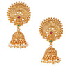 Handcrafted 18K Antique Gold Plated Pure Copper Temple Jewellery Jhumka Earring For Women (SJ_1641)