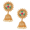 Handcrafted 18K Antique Gold Plated Pure Copper Temple Jewellery Jhumka Earring For Women (SJ_1642)
