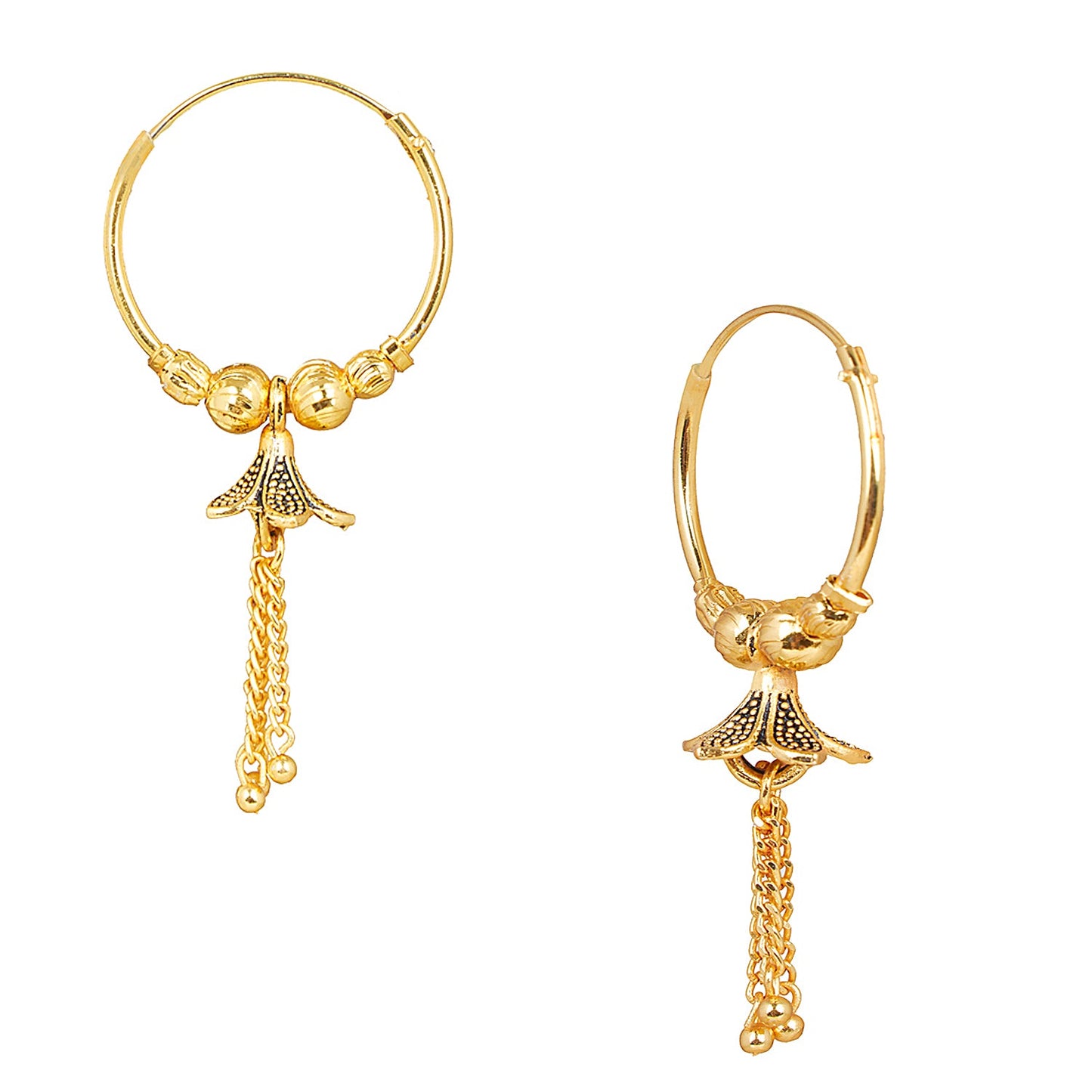 Simple and Elegant Dailywear Gold Bali Jhumka Hoop Earrings for Women (SJ_1644)