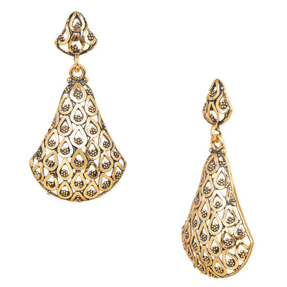 Antique Gold Designer Simple Dangle and Drop Earrings for Women (SJ_1646)