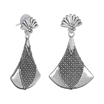 Antique Silver Designer Simple Dangle and Drop Earrings for Women (SJ_1647)