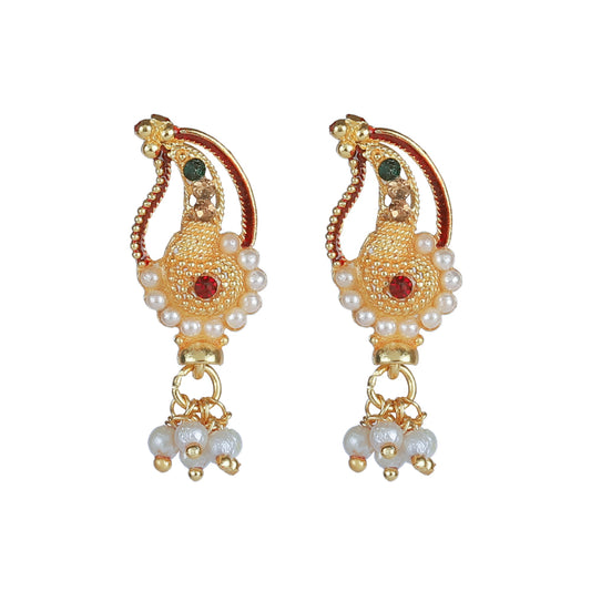 Traditional Designer Gold Plated Meenakari Dangle Drop Earring for Women (SJ_1649)