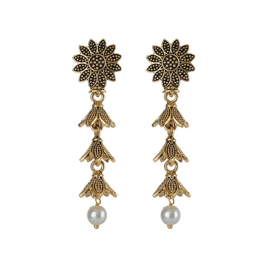 Small Size  Daily wear Traditional Layered Gold Plated Jhumka Earrings for Women & Girls (SJ_1650)