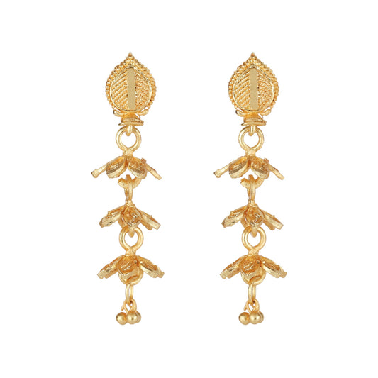 Small Size  Daily wear Traditional Layered Gold Plated Jhumka Earrings for Women & Girls (SJ_1651)