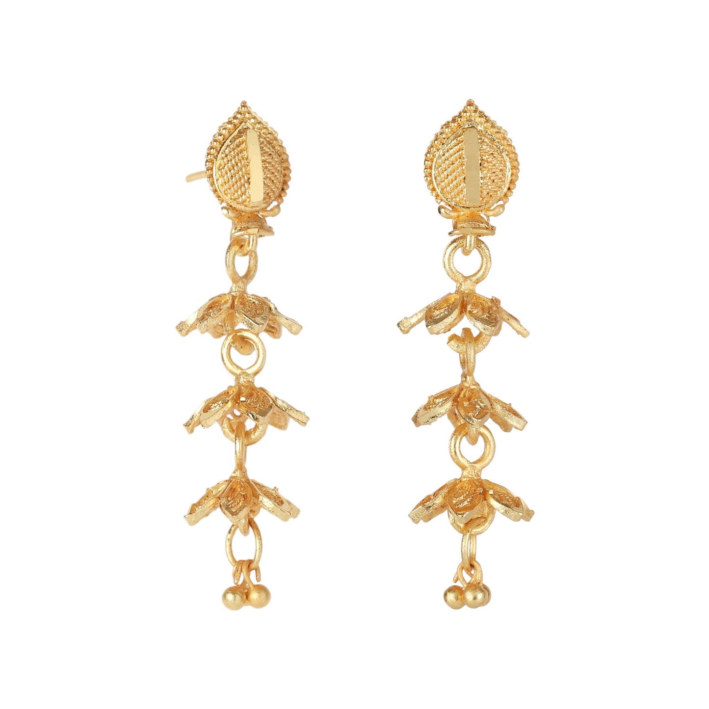 Small Size  Daily wear Traditional Layered Gold Plated Jhumka Earrings for Women & Girls (SJ_1651)