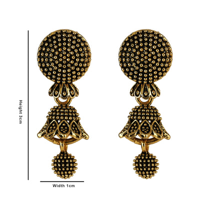 Shining Jewel Small Size Daily wear Traditional Layered Gold Plated Jhumka Earrings for Women & Girls (SJ_1664)