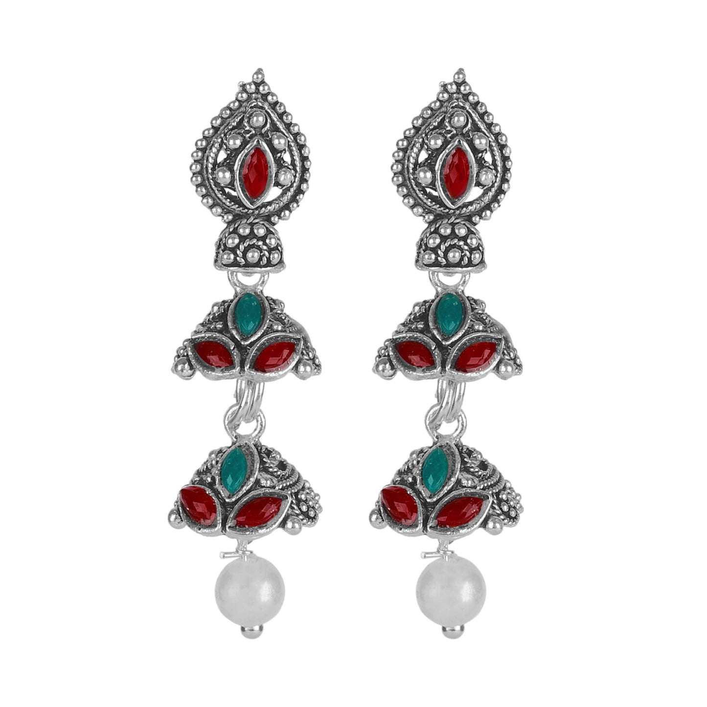 Shining Jewel Small Size Daily wear Traditional Layered Gold Plated Jhumka Earrings for Women & Girls (SJ_1664)