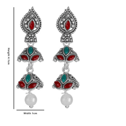 Shining Jewel Small Size Daily wear Traditional Layered Gold Plated Jhumka Earrings for Women & Girls (SJ_1664)