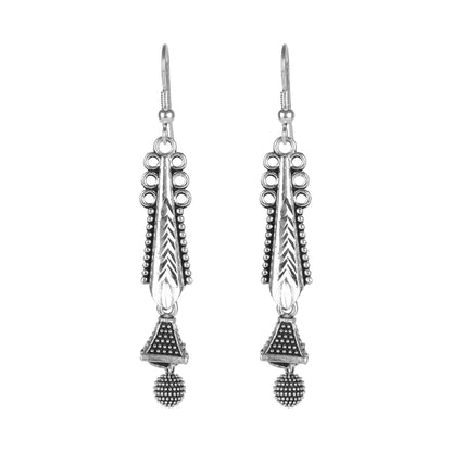 Small Size  Daily wear Traditional Layered Oxidised Silver Plated Jhumka Earrings for Women & Girls (SJ_1660)