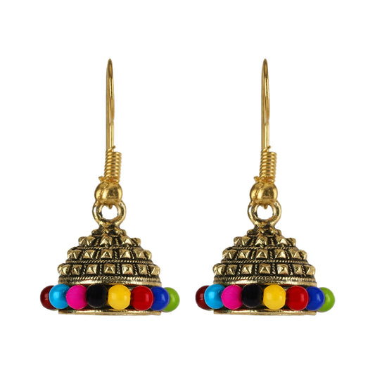 Small Size  Daily wear Traditional Layered Gold Plated Jhumka Earrings for Women & Girls (SJ_1661)